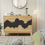 Goobuy commode � 6 tiroirs 100cm armoire de rangement grand espace de rangement motif vague irr�guli�re ...