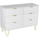Goobuy commode avec 6 tiroirs meuble de rangement chambre enfant / adulte 100 x 34 x 73cm style scandinave ... Goobuy commode avec 6 tiroirs meuble de rangement chambre enfant / adulte 100 x 34 x 73cm style scandinave ...