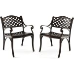 Goplus lot de 2 chaises de jardin en fonte daluminium 60x565x82cm charge 150kg pour terrasse / jardin ... Goplus lot de 2 chaises de jardin en fonte daluminium 60x565x82cm charge 150kg pour terrasse / jardin ...