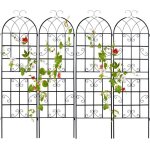 Goplus lot de 2 treillis jardin pour plantes grimpantes treillis pour plantes 18m en m�tal galvanis� ...