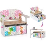 Goplus 3 - en - 1 ensemble table et chaise enfant convertible - coffre de rangement avec 2 bacs en tissu ...