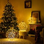 Goplus lot de 3 boules lumineuses de noël grandes boules lanterne pré - éclairées à suspendre / poser ... Goplus lot de 3 boules lumineuses de noël grandes boules lanterne pré - éclairées à suspendre / poser ...