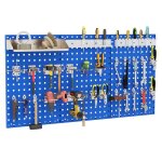 Goplus 3 panneaux muraux perforés en métal à trous carrés pour outils avec 25 crochets - support pour ... Goplus 3 panneaux muraux perforés en métal à trous carrés pour outils avec 25 crochets - support pour ...