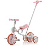 Goplus 4 en 1 tricycle bb volutif  4 roues vlo dquilibre avec pdales amovibles canne parentale ...