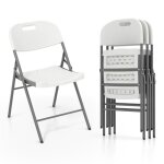 Goplus lot de 4 chaises pliantes en plastique hdpecadre en mtalchaises dappoint portables avec pieds ...