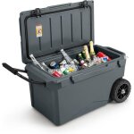 Goplus 71l glaci�re rigide isol�e portable avec joint anti - fuite double porte - gobelets r�tention ...