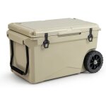 Goplus 71l glaci�re rigide isol�e portable avec joint anti - fuite double porte - gobelets r�tention ...