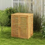 Goplus abri de jardin 120l avec porte verrouillable - cache - poubelle en bois avec couvercle relevable ...