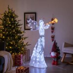 Goplus ange trompette illumin de 156 cm ange de nol clair avec lumires led halo et ceinture pour ...