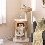 Goplus arbre à chat 104 cm tour pour chat avec perchoir supérieur poteaux à griffer en sisal jouet suspendu ... Goplus arbre à chat 104 cm tour pour chat avec perchoir supérieur poteaux à griffer en sisal jouet suspendu ...