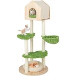 Goplus arbre � chat 139 cm � 5 niveaux avec condo en bois de pin lit pour chat perchoir plateforme hamac ...