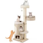 Goplus arbre  chat 154 cm centre dactivits multi - niveaux avec condo  2 tages pour chat 2 perchoirs ...