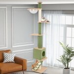 Goplus arbre à chat avec haute réglable de 218 - 253 cm tour à chat avec capsule spatiale condo poteaux ... Goplus arbre à chat avec haute réglable de 218 - 253 cm tour à chat avec capsule spatiale condo poteaux ...
