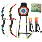 Goplus arcs et flches enfant 3 - 12 ans ensemble tir  larc  led avec 20 flches  ventouse 2 carquois ...