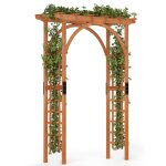 Goplus arche de jardin en bois pour plantes ou fleurs grimpantes pour d�coration de f�te / mariage 160 ...