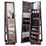 Goplus armoire à bijoux avec miroir sur pied et de maquillagepivotante 360°avec etagère et serrure 39x39x161cm ... Goplus armoire à bijoux avec miroir sur pied et de maquillagepivotante 360°avec etagère et serrure 39x39x161cm ...