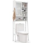 Goplus armoire haut de salle de bain rangement wc autoportant avec porte coulissante Étagères réglables ... Goplus armoire haut de salle de bain rangement wc autoportant avec porte coulissante Étagères réglables ...