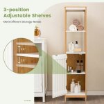 Goplus armoire haute autoportante de salle de bain armoire de rangement Étroite Étagère réglable tour ... Goplus armoire haute autoportante de salle de bain armoire de rangement Étroite Étagère réglable tour ...