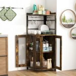 Goplus armoire à vin dangle style industriel avec Étagère réglable / porte en maille / porte - verre ... Goplus armoire à vin dangle style industriel avec Étagère réglable / porte en maille / porte - verre ...