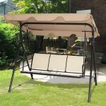 Goplus balancelle de jardin 3 places 170x120x153cmavec auvent rglableswing de jardin tissu en textilne ...