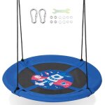 Goplus balanoire nid d?oiseau rond 102cm - hauteur rglable 140 - 180cm - charge maximale 150kg - pour ...