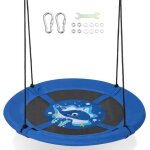 Goplus balanoire nid d?oiseau rond 102cm - hauteur rglable 140 - 180cm - charge maximale 150kg - pour ...