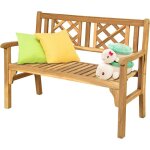 Goplus banc de jardin en bois d?acacia 2 - 3 personnes charge 320 kg - banc avec dossier et accoudoirs ... Goplus banc de jardin en bois d?acacia 2 - 3 personnes charge 320 kg - banc avec dossier et accoudoirs ...