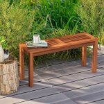 Goplus banc terrasse bois massif pour 2 places 100x305x47cm - banc  lattes 100 cm intrieur et extrieur ...