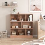 Goplus bibliothque  3 niveaux 8 - cube 100x24x104cm avec 2 kits anti - basculement - meuble de rangement ...