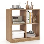 Goplus bibliothque 4 cubes 73x33x73cm anti - basculement tagre de rangement en bois pour chambre salon ...