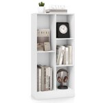 Goplus bibliothque  5 cubes ouverts 50x24x104cm avec 2 kits antibasculement - organisateur de rangement ...