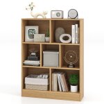 Goplus bibliothque ouverte  3 niveaux 80x24x104cm - tagre de rangement  7 cubes avec dispositifs ...