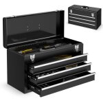 Goplus bote  outils mtalliquecoffret  outils avec 3 tiroirscoulisse et compartiment suprieurcaisse ...
