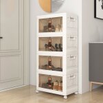 Goplus boîte de rangement empilable - 4 bacs de armoire avec roues verrouillables - commode pliable en ... Goplus boîte de rangement empilable - 4 bacs de armoire avec roues verrouillables - commode pliable en ...