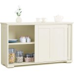 Goplus buffet de cuisine - 2 etagères - 106x33x625cm - porte coulissante - tablette hauteur réglable ... Goplus buffet de cuisine - 2 etagères - 106x33x625cm - porte coulissante - tablette hauteur réglable ...