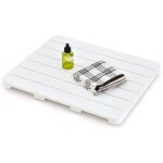 Goplus caillebotis de douche antidrapant tapis de bain douche en bambou tapis de sol  lattes 55x34x45cm ...