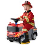 Goplus camion de pompiers pour enfants 18 mois + avec lumires sons et rangement sous le sige camion ...