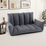 Goplus canap de sol convertible 2 places avec dossier et accoudoirs rglables  5 positions - canap ...