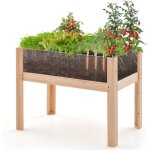 Goplus carr� potager sur pieds avec panneau acrylique lit de jardin sur�lev� en bois trous de drainage ...