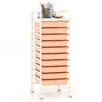 Goplus chariot de rangement 10 tiroirs tour de rangement à roulettes 37 x 33 x 86 cm orange Goplus chariot de rangement 10 tiroirs tour de rangement à roulettes 37 x 33 x 86 cm orange
