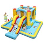 Goplus château gonflable pour enfants 3 - 10 ans avec toboggan / trampoline / panier de basketsans souffleurch ... Goplus château gonflable pour enfants 3 - 10 ans avec toboggan / trampoline / panier de basketsans souffleurch ...