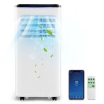 Goplus climatiseur mobile silencieux 9000 btu - avec �vacuation - app - chauffage - s�chage - minuterie ...