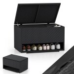 Goplus coffre de rangement extrieur en rotin synthtique 186l avec tagre  chaussures - 95x60x58cm ...