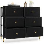 Goplus�commode�6�tiroirs�amovibles�et�pliables - meuble�de�rangement�en�tissu�avec�cadre�en�m�tal - dispositif ...
