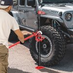 Goplus cric professionnel tout - terrain � cliquet de 112cm - capacit� 3t - cric de levage elev� pour ...