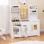 Goplus cuisine enfant avec appareils complets ustensiles sons et lumires rels accessoires cadeau pour ...
