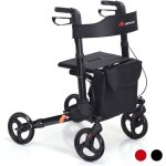 Goplus dambulateur pliable avec sige dambulateur mdical  4 roues poignes rglables en hauteur aide ...