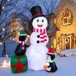 Goplus décoration de noël gonflable 180 cm avec lumières led rotatives colorées bonhomme de neige et ... Goplus décoration de noël gonflable 180 cm avec lumières led rotatives colorées bonhomme de neige et ...