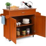 Goplus desserte de cuisine 116x40x85 cm �lot central cuisine � roues avec porte - serviettes porte - ...