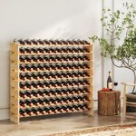 Goplus tagre  vin  9 niveaux pour 108 bouteilles - porte - bouteilles en bois de pin - modulaire ...